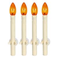 View 10.75" Vanilla/Orange LED Suction Cup Window Candle with Remote Control (4 Pack)